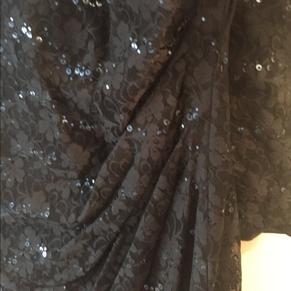 Chaps Navy Gathered Lace & Sequin Sheath Dress 22W - Picture 4 of 8